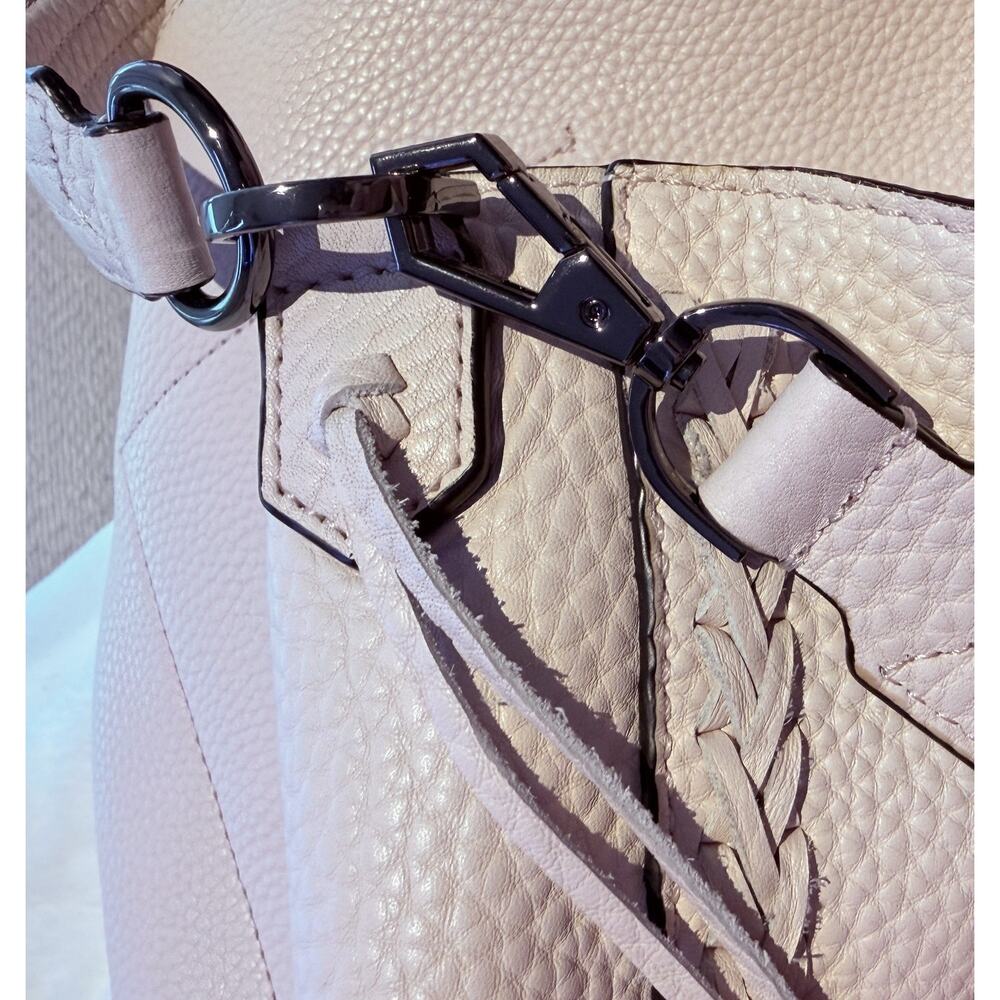 Rebecca Minkoff Whipstitch Leather Shoulder Hobo Bag, Soft Blush - Picture 10 of 13